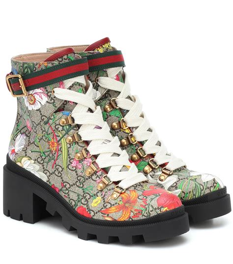 gucci women's gg floral ankle boots|Gucci heeled ankle boots.